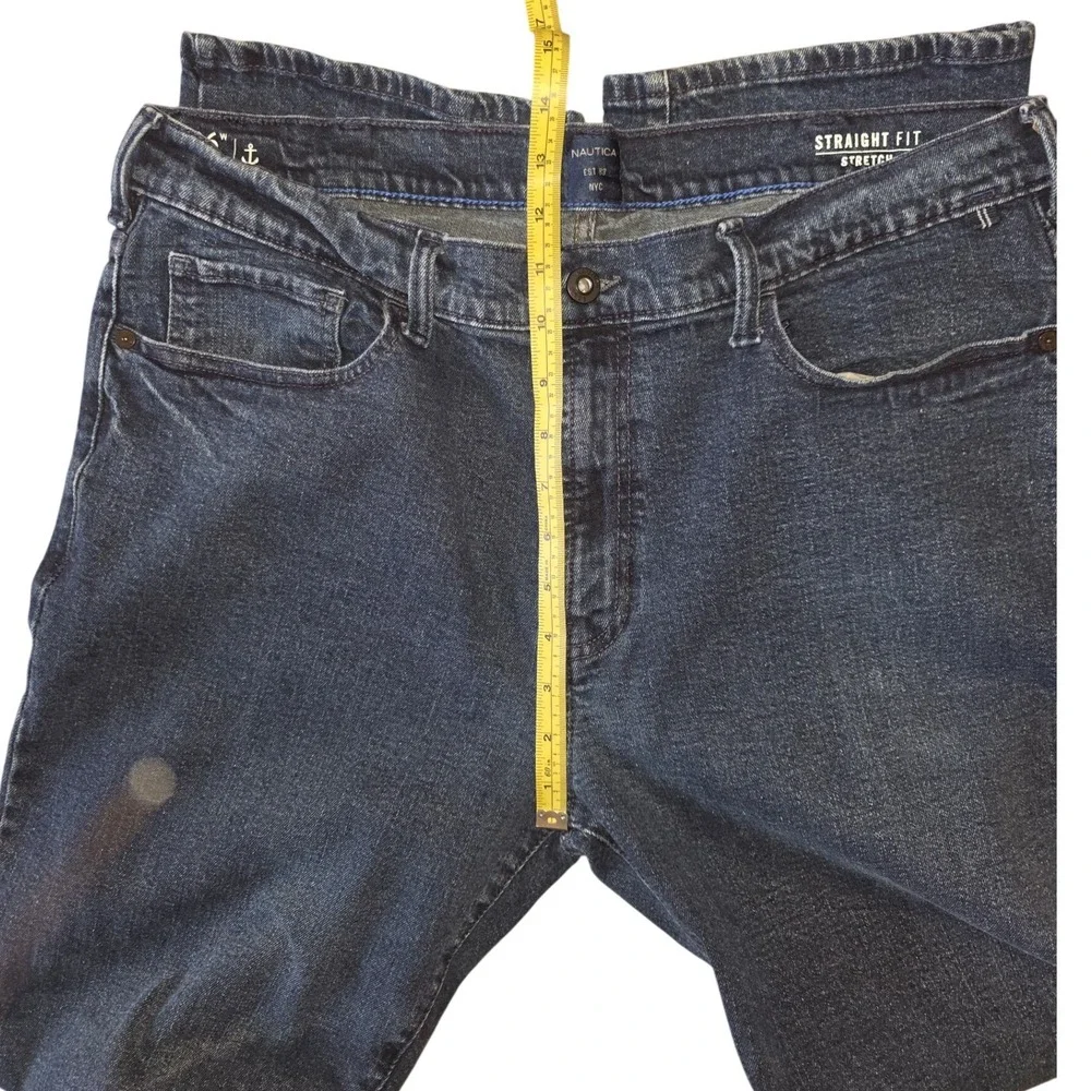 Nautica Straight Fit Jeans Mens Denim Pants Dark Wash Size 36 x 32 - Picture 9 of 11